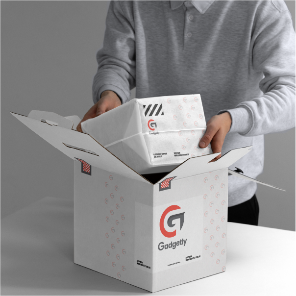 Packaging design for Gadgetly by Visual Accent Designs, Darwin.